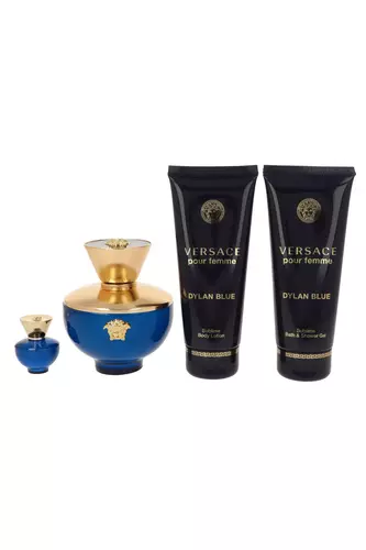 Set Versace Dylan Blue Pour Femme Edp 100ml + Shower Gel 100ml + Body Lotion 100ml + Edp 5ml 2
