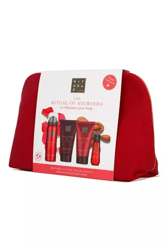 Zestaw Rituals The Ritual of Ayurveda Shampoo 70ml + Conditioner 70ml + Foaming Shower Gel 50ml + Dry Body and Hair Oil 30 ml + Pouch 3
