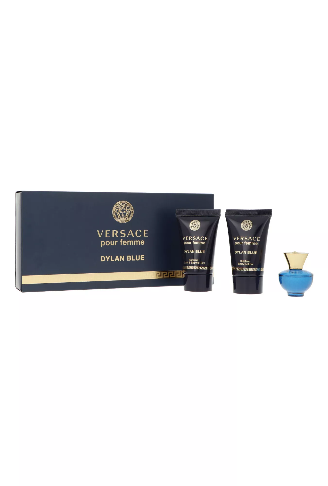 Set Versace Pour Femme Dylan Blue Edp 5ml + Shower Gel 25ml + Body Gel 25ml by Versace