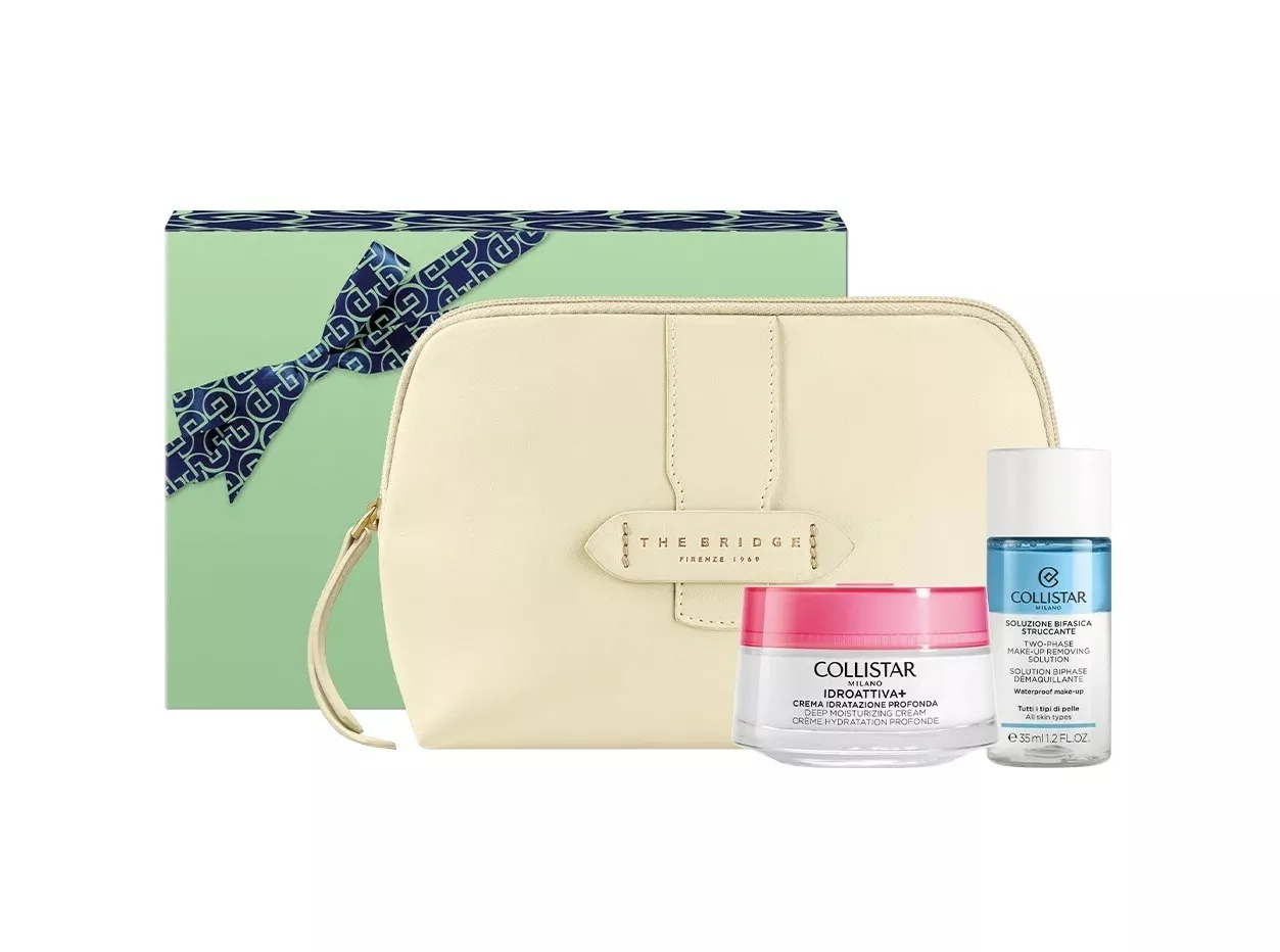 Set Collistar Unbox Your Beauty Idroattiva Moisturizing Cream 50ml + Mini Biphase 35ml + Cosmetics Bag by Collistar