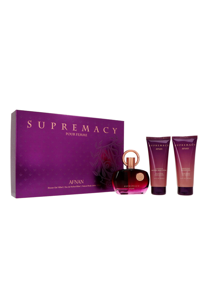 Set Afnan Supremacy Purple Edp 100ml + Shower Gel 100ml + Body Lotion 100ml 1