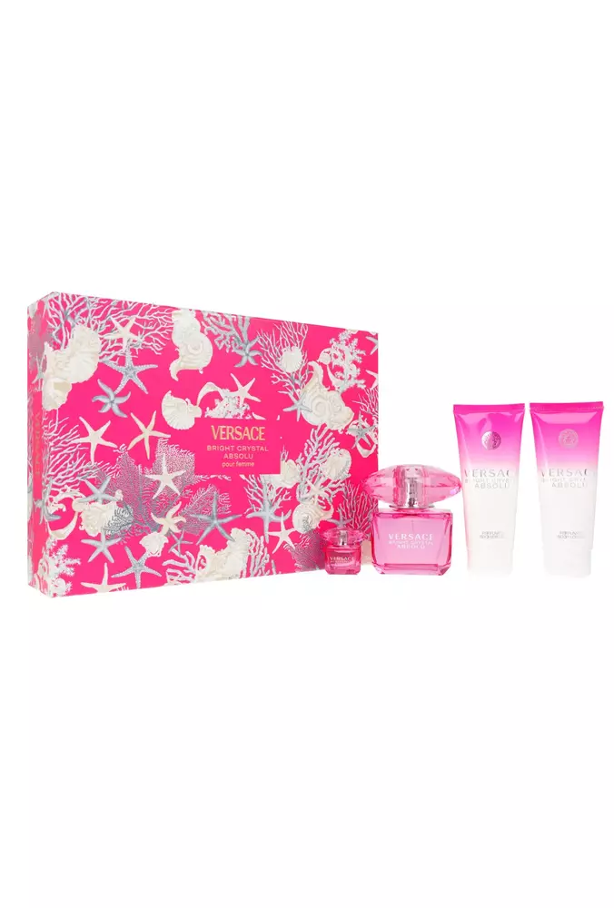 Set Versace Bright Crystal Absolu Edp 90ml + Shower Gel 100ml + Body Lotion 100ml + Edp 5ml 1