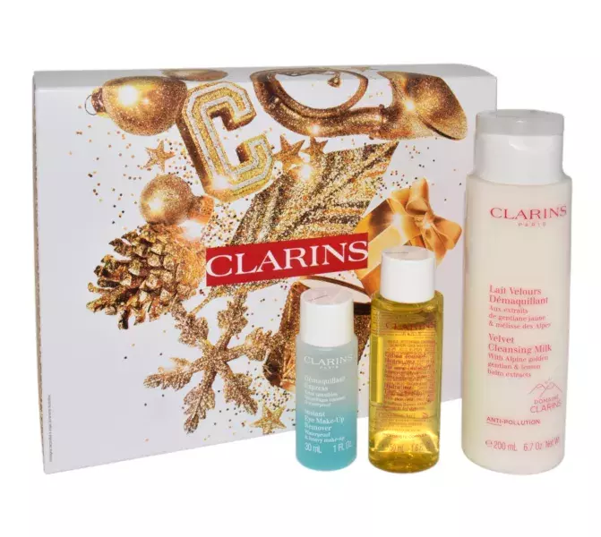Zestaw Clarins Velvet Clensing Milk 200ml + Instant Eye Make-Up Remover 30ml + Hydrating Toning Lotion 50ml 1