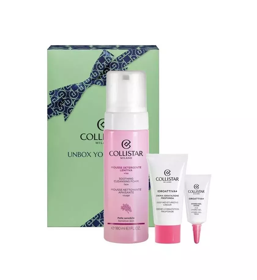 Set Collistar Unbox Your Beauty Soothing Cleansing Face Mousse 180ml + Deeply Moisturizing Cream 25ml + Eye Hydro-Gel 5ml 1